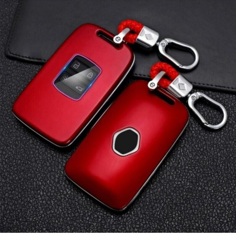 BEBUSINGOTO Rotes Autoschlüsseletui, verschleiß- und stoßfest, kompatibel mit Renault Koleos, Kadjar, Megane, Captur, Es...