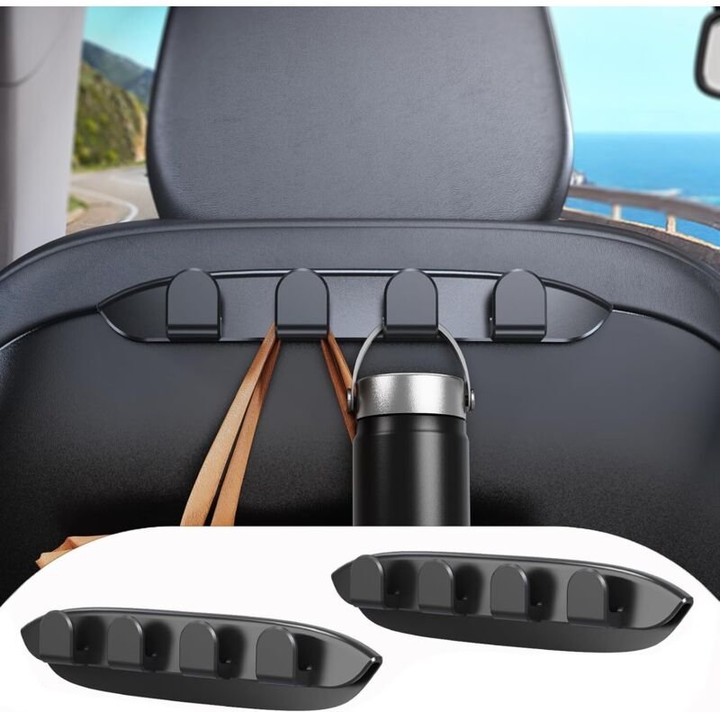 2er-Set Sitzhaken für Tesla Model Y (Juniper) und Model 3 (Highland) – kompatibel mit 2021–2026, zum Aufhängen von Handt...