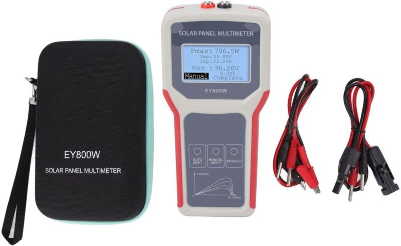 Solarpanel-Tester, MPPT-Solarpanel-Multimeter mit automatischer und manueller Erkennungsfunktion, unterstützt Verpolungs...