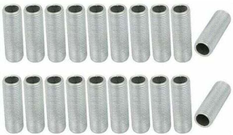 SNQ - Lampenrohrnippel, M10-Gewinde, 30 mm Länge, Oberfläche, hohle Gewindestange für Leuchten, Lampen, Reparaturteil, H...