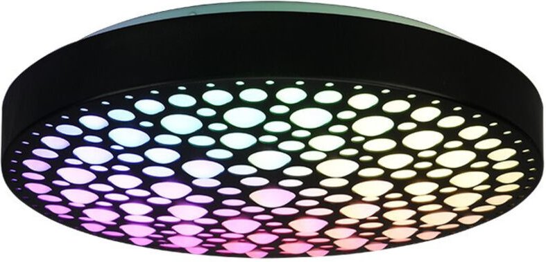 Reality Leuchten - led Deckenleuchte chizu Schwarz dimmbar Fernbedienung & Farbwechsler, ø 40cm