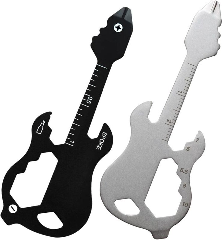 12-in-1 Multifunktionswerkzeug: Gitarren-Schlüsselanhänger, Taschenwerkzeug, Brieftaschenwerkzeug, Flaschenöffner-Schlüs...