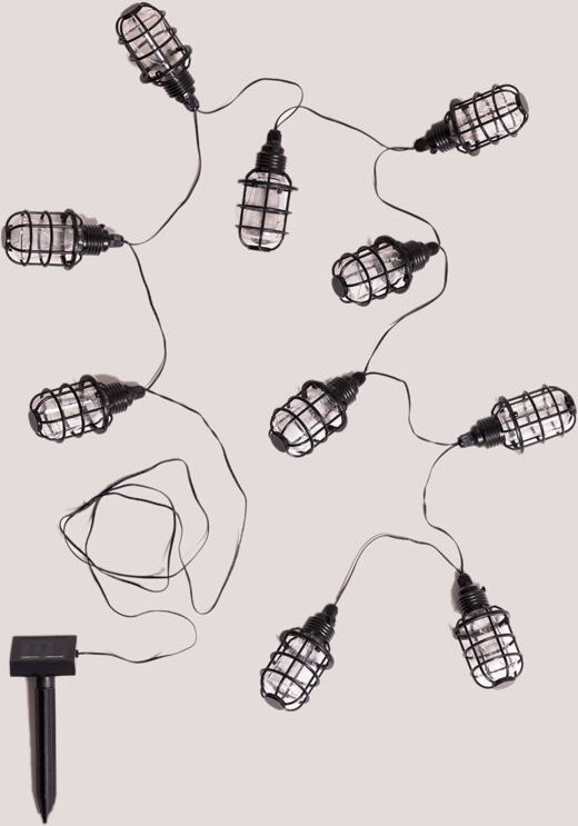 Sklum - LED-Girlande mit Solarladegerät 2 m Estiu Schwarz