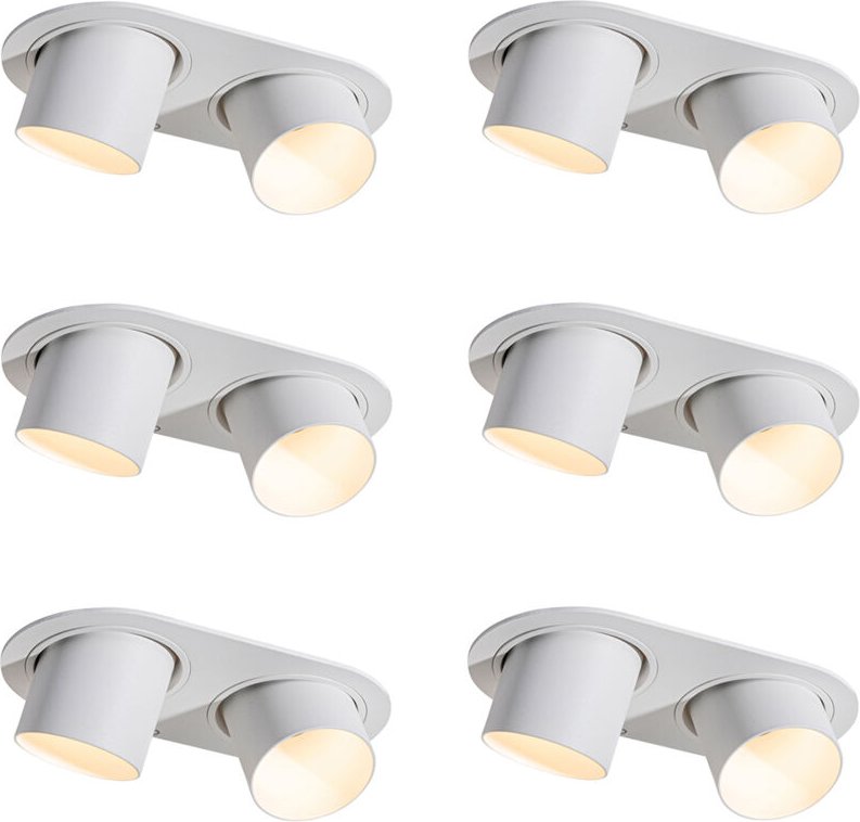 Set mit 6 Einbauspots weiß GU10 50mm 2-flammig - Installa