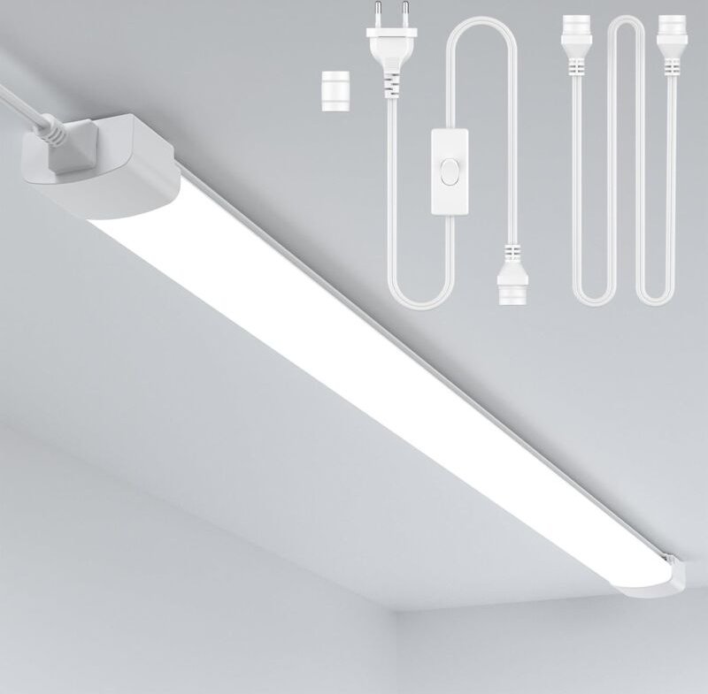 Antenlicht LED Feuchtraumleuchte 120cm 36W 5000K,Ultraslim LED-Streifen IP65 mit Steckverbindern,connectable,110lm/W,für...