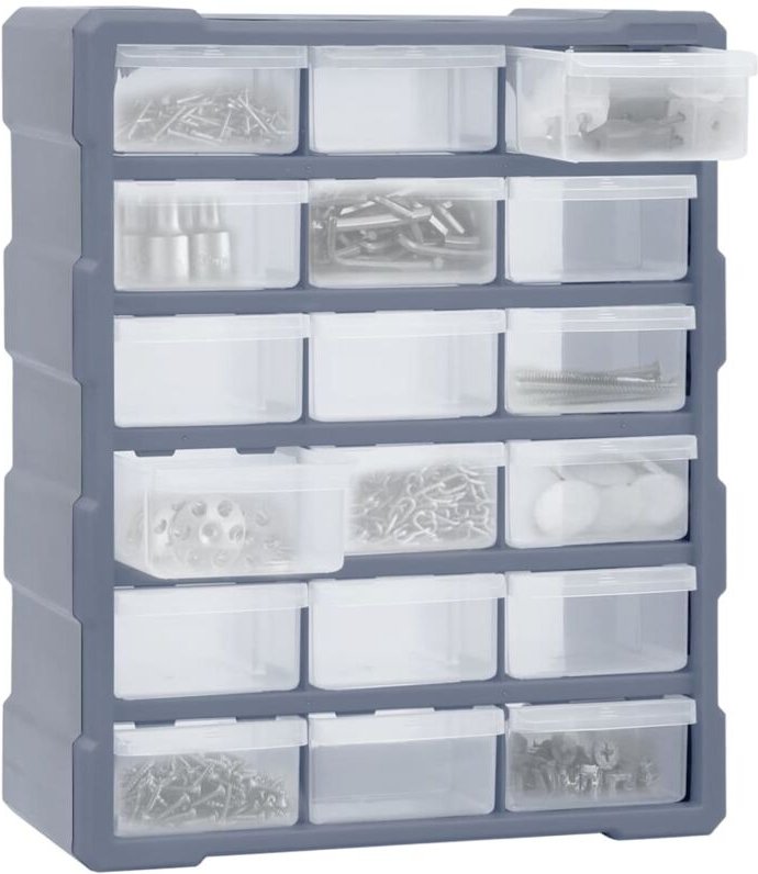 Multi-Schubladen-Organizer 18 Schubladen 38x16x47 cm Vidaxl