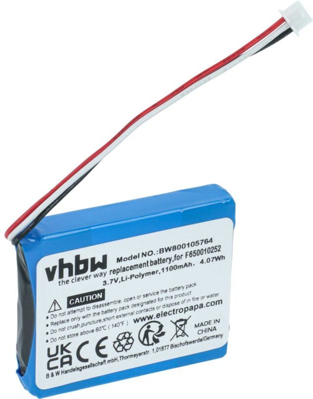 Vhbw - 1x Akku kompatibel mit TomTom One xl europe, xl dach tml gps Navigation Navi (1100 mAh, 3,7 v, Li-Ion)