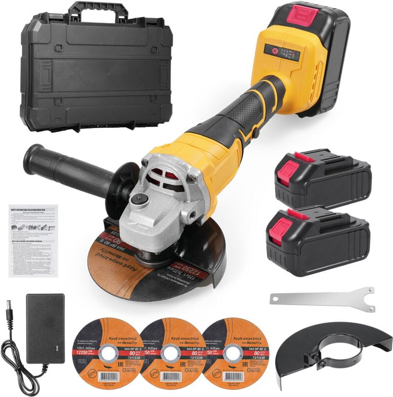 21 v 125 mm Winkelschleifer bürstenloser motor multifunktionales elektrisches Schleifwerkzeug mit 3pcs 5 '' Schneidrad 2...
