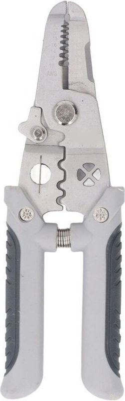 Multifunktions-Abisolierzange für 10-22 AWG-Drähte, zum Abisolieren, Crimpen, Verpacken und Schneiden.