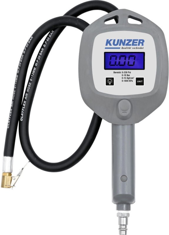 Kunzer 7HRD01 Reifendruckprüfer digital Messbereich Luftdruck 18 bar (max.)