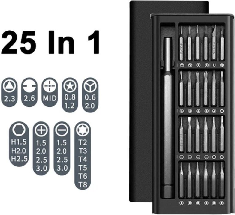 25-in-1-Schraubendreher-Set mit magnetischen Phillips- und Torx-Bits, Präzisions-Sechskant-Mini-Werkzeugkoffer (zerlegba...