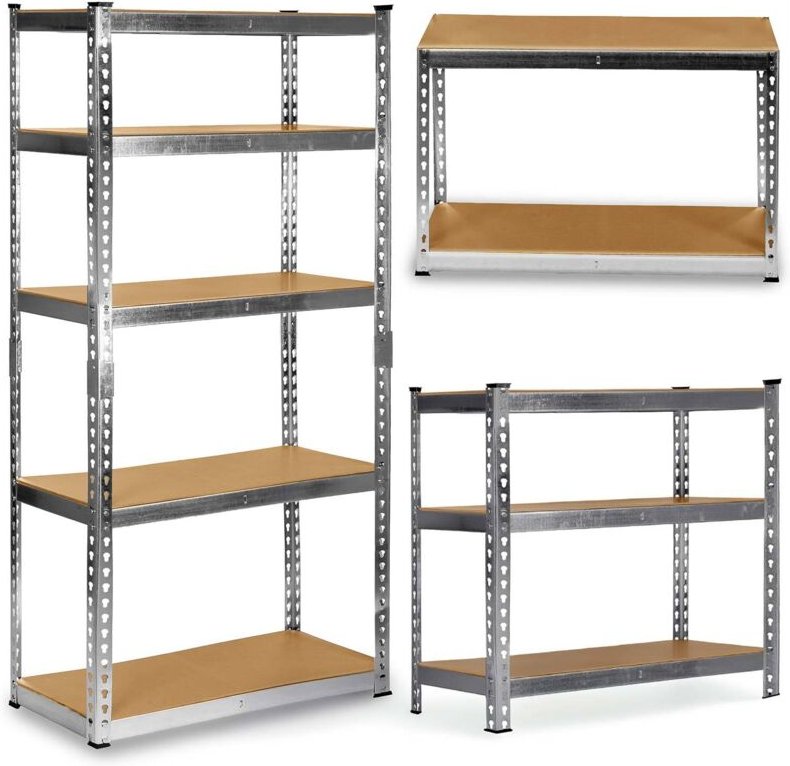 Metall-Aufbewahrungsregal 183 x 90 x 40 cm Humberg HR-853 silber