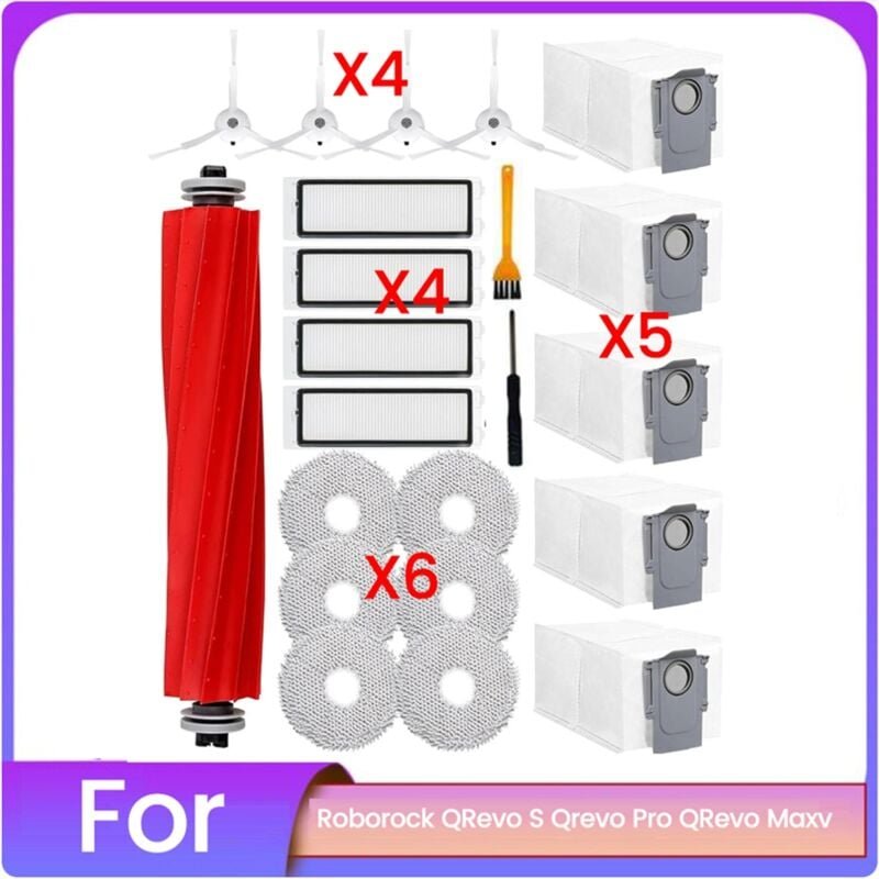 22 Stück für Qrevo S, Pro, MaxV Hauptbürste