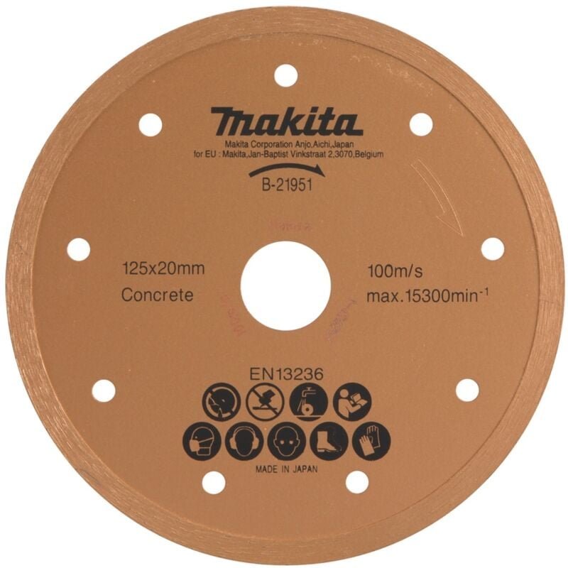 Makita Diamantscheibe nass, 125 x 20 mm, Beton/Ziegel, 1 Stk.