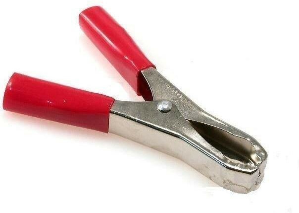 Vorisolierte Krokodilklemme 50Amp rot