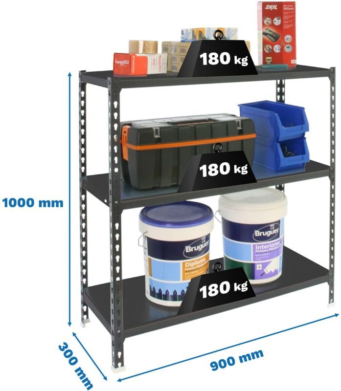 Simonrack Metallregal Anthrazit 3 Positionen