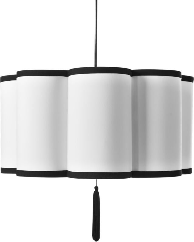 Hängelampe Weiß mit Nylon Schirm Modernes Design Beleuchtung Hängeleuchte Esszimmer Wohnzimmer Schlafzimmer