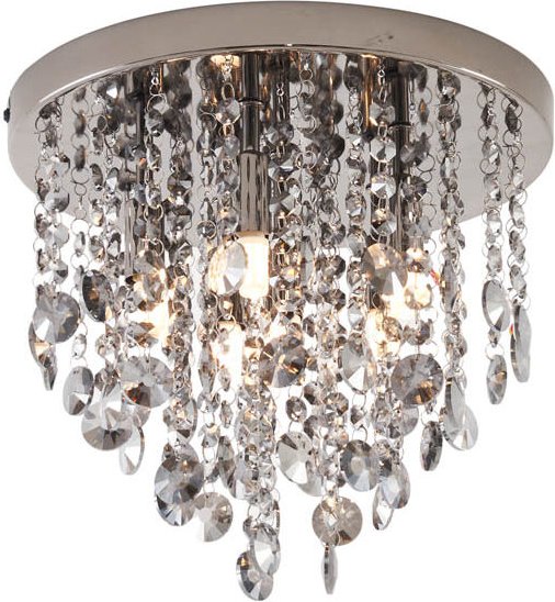 Klassische Deckenleuchte Schwarz mit Rauchglas - Medusa