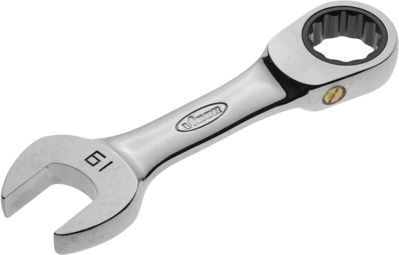 Vigor - Ratschen-Ring-Maulschlüssel, kurze Ausführung V2833 19 Gesamtlänge: 13