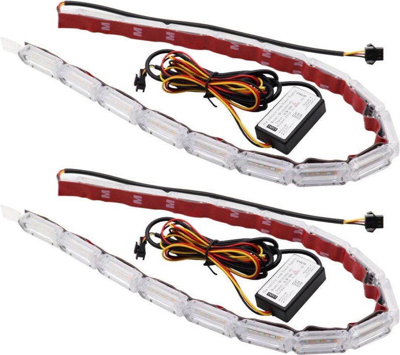 12 Lichter, 2er-Pack, Kristall-Augenlampe, LED-Tagfahrlicht, Blinkerlicht, 12-V-LED-Laufwasserlicht mit zweifarbigem Aut...