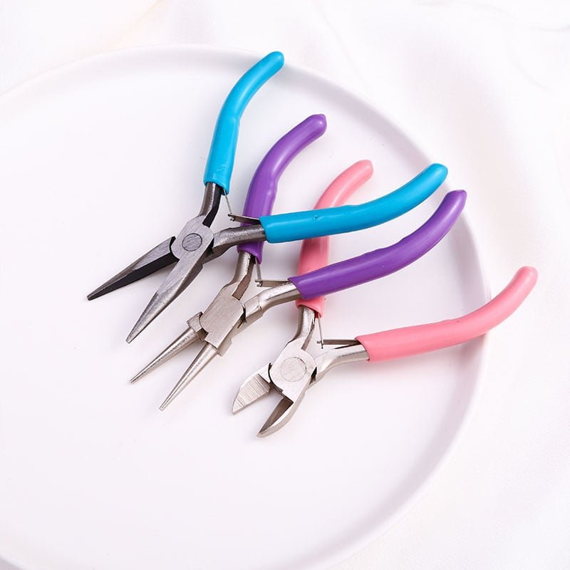 Gabrielle - 3 Schmuckzangen, Werkzeugset zur Schmuckherstellung, Spitzzange für lange Ketten, Drahtschneider