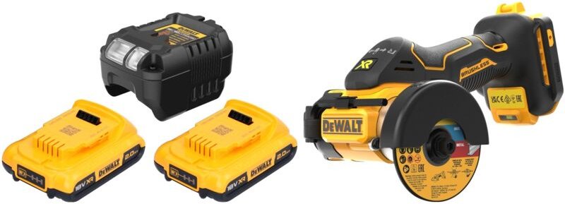 Dcs 438 D2 Akku Multimaterialschneider 18 v 76 mm Brushless + 2x Akku 2,0 Ah + Ladegerät - Dewalt