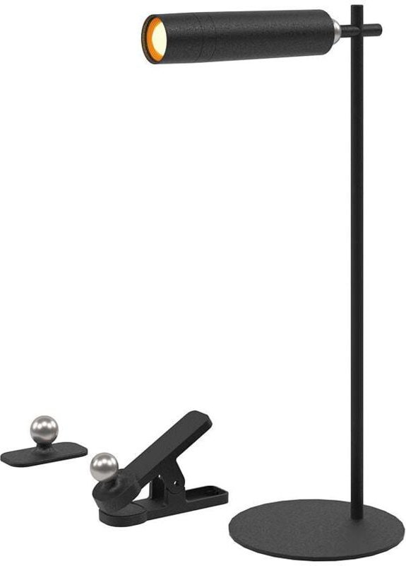 V-tac - 3W magnetische LED-Tischlampe, schwarz, wiederaufladbar, dimmbar, natürliches Weiß