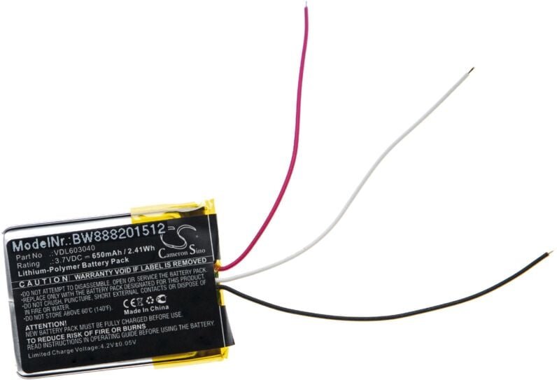 Vhbw - Akku Ersatz für Marshall VDL603040 für Wireless Headset Kopfhörer (650mAh, 3,7V, Li-Polymer)