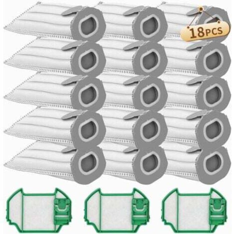15 Staubsaugerbeutel für Vorwerk Kobold VK7, kompatibel mit Vorwerk Kobold VK7, mit 3 HEPA-Filtern, Ersatzteile für Filt...