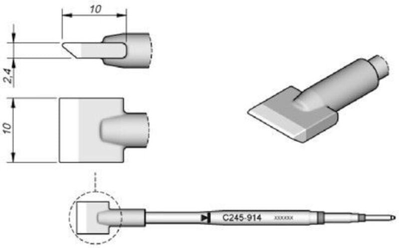 JBC - Lötspitze Serie C245 Klingenform, C245914/10,0 mm, angewinkelt