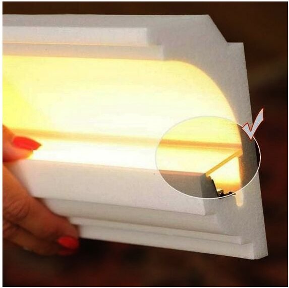 Proviston - Kunststoffabdeckung Für led Aluminiumprofil Transparent 2 x 25 x 2000 mm Indirekte Beleuchtung