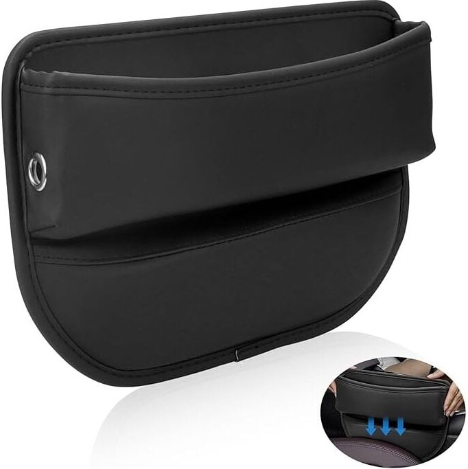 Auto-Organizer, Autositz-Lücken-Aufbewahrung, Autositz-Lücken-Organizer, PU-Leder, Auto-Mittelkonsolen-Aufbewahrungsbox,...