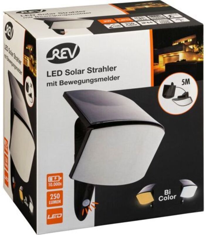 Ritter MCSensor - Solar LED-Wandleuchte, LED-Strahler, Außenleuchte, zweifarbig, Bewegungsmelder, 3 w, 250 Lumen, Energi...