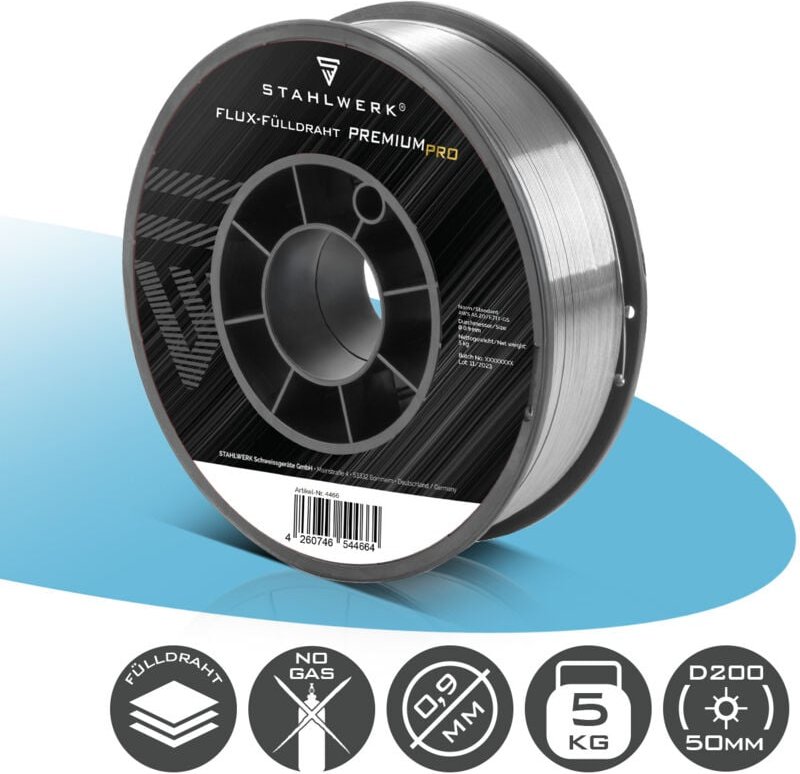 STAHLWERK Schweißdraht MIG MAG Premium Fülldraht E71T-GS Ø 0,9 mm S200/D200 5 kg