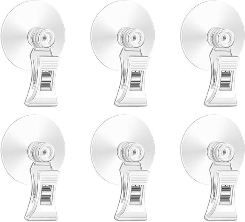Stück transparente Saugnapfclips, transparente Saugnapfhaken mit Klemme, Saugnapfhaken mit Clip, Saugnapf-Hakenhalter, f...