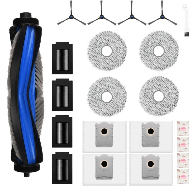 25 Stück Zubehörset für Ecovacs Deebot T50 Max Pro /T50 Max Pro Omni Gen2,1Hauptbürste,4 Seitenbürsten,4 Staubbeutel,4 W...