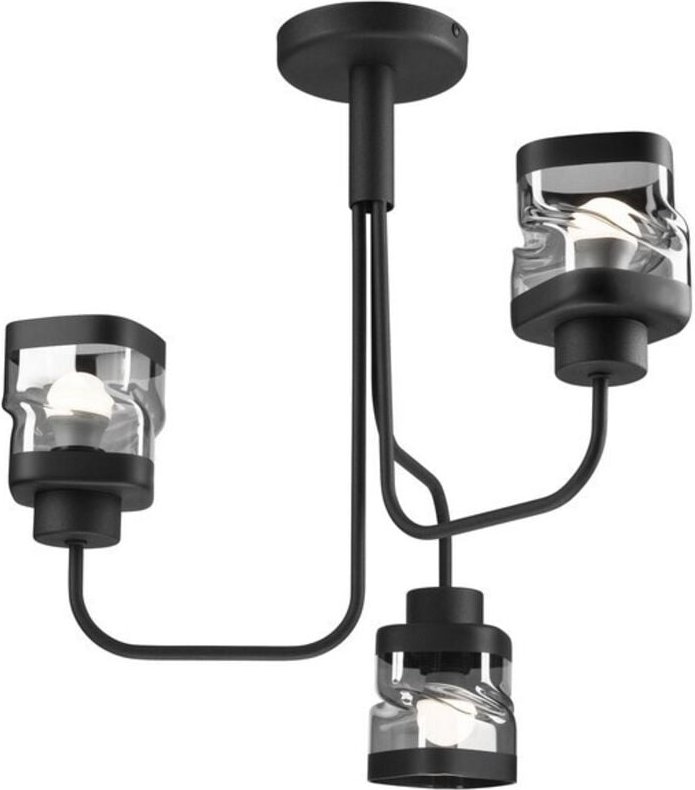 Lamkur Hugo Multi Arm Halbbündige Deckenleuchte Schwarz, 3x E27