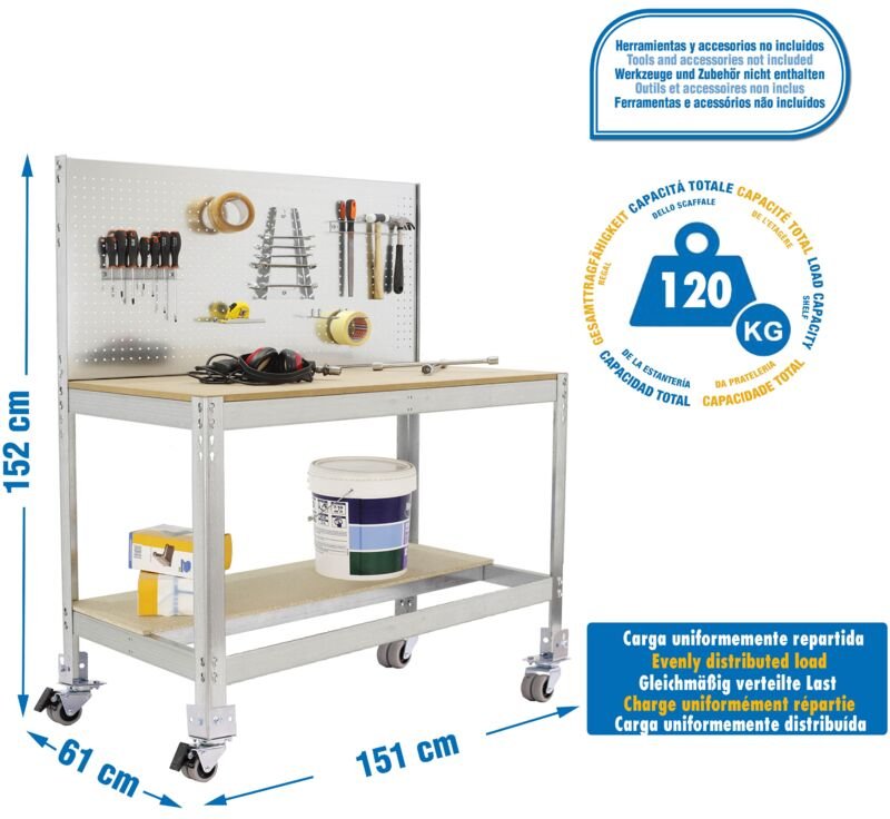 Simonrack Profi Werkbank Galvanisiert Holz Robuste 120 kg