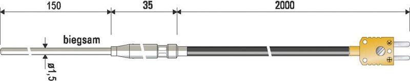 B+b Thermo-technik - b + b Thermo-Technik 0625 1429-11 Tauchfühler -100 bis +1000 °c Fühler-Typ k