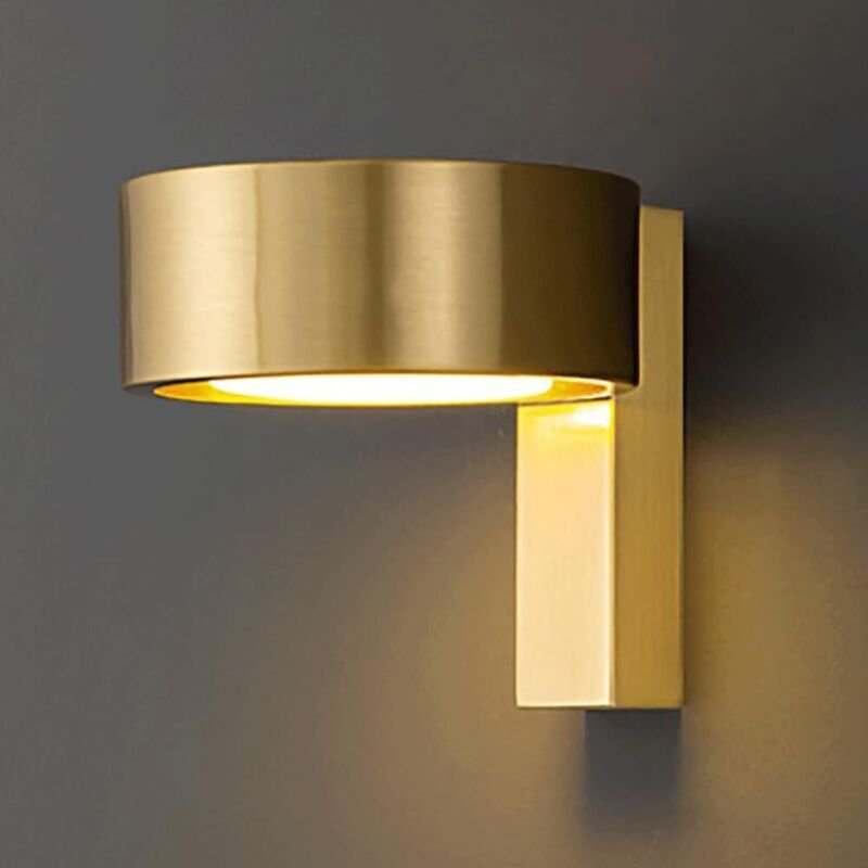 Wandleuchte aus Messing mit Acrylschirm, moderne LED-Wandleuchte, Leselampen am Bett, Mini-Wandleuchte aus Kupfer, nordi...