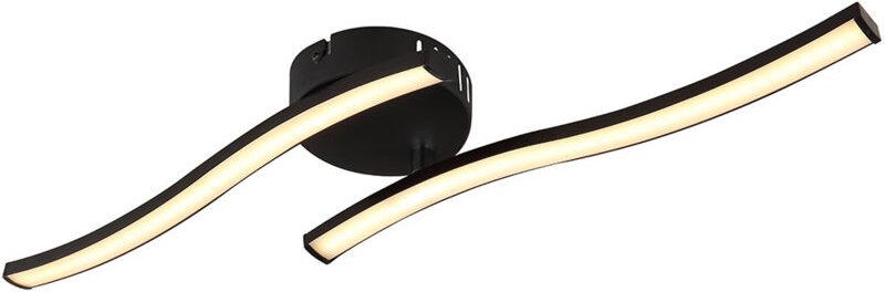 Deckenlampe led Deckenleuchte schwarz matt Wohnzimmerlampe Schlafzimmerleuchte, ein Lampenarm drehbar, 12W 765lm warmwei...