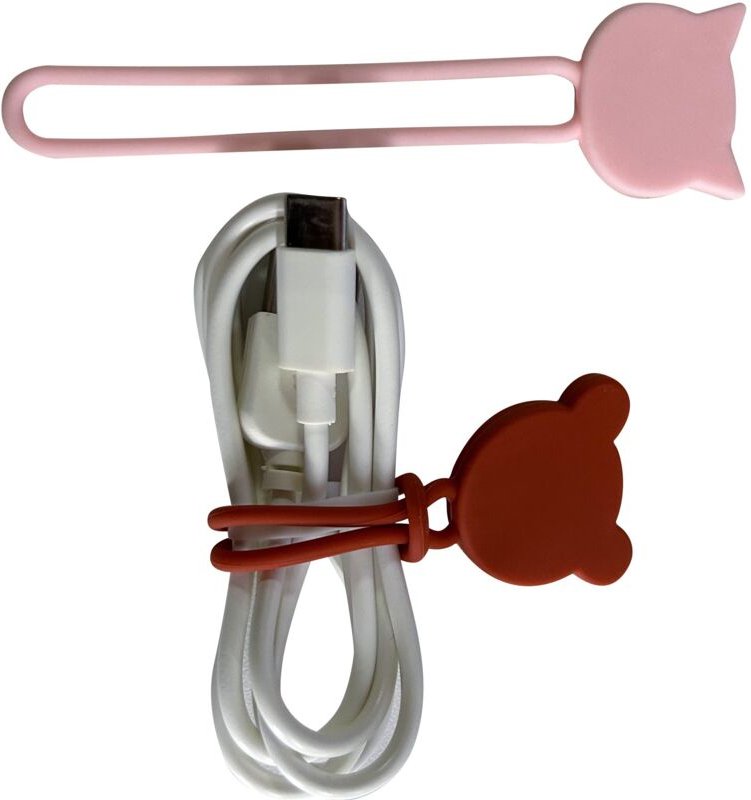 Silikon-Kabel-Organizer-Wickler braun