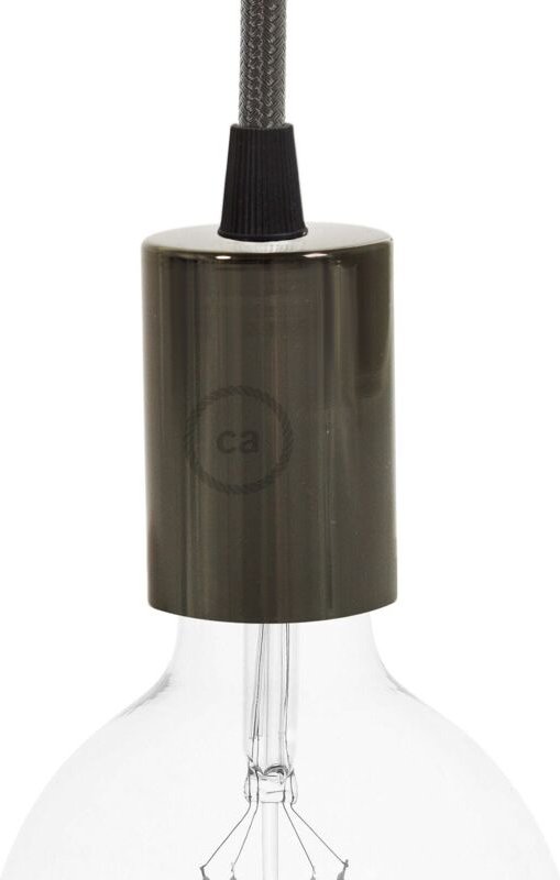 Creative Cables - Creative-cables italy kit fassung e27 zylindrisch metall schwarz perl kbm4011br