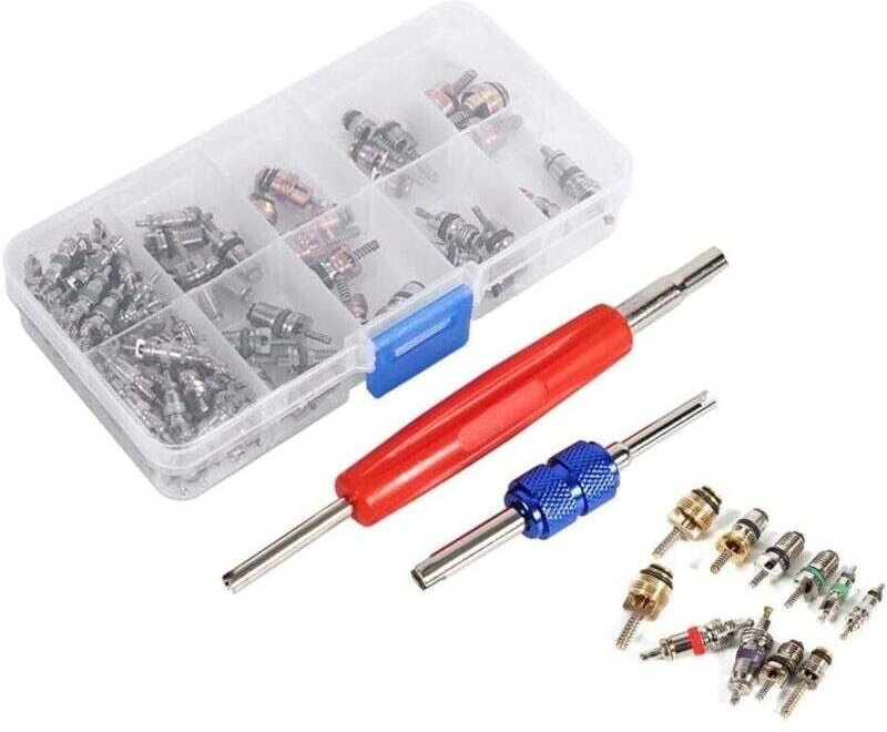 Kit De Noyaux De Valve Climatisation Automobile 102 Pièces R134A R12 Outils Réfrigération Voiture