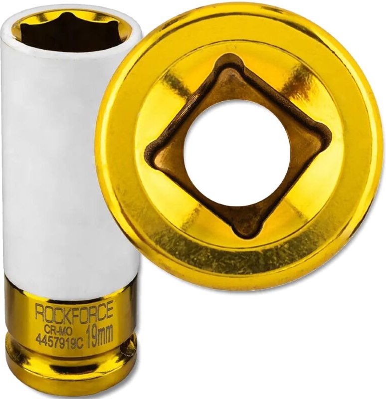 ROCKFORCE IMPACT Steckschlüssel 19 mm tief für LEICHTMETALLFELGEN mit Sicherheitshülse
