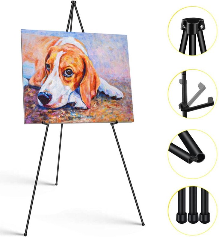 Dayplus - Wiederverwendbare Kunst Staffelei Anti-Rutsch-Display Stabiles Hochzeitsschild Staffeleiständer Schwarz