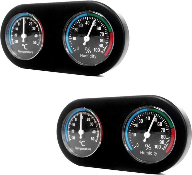 2er-Pack Reptilien-Thermometer-Hygrometer, präzises Temperatur- und Feuchtigkeitsmessgerät mit mechanischer Doppelscheib...