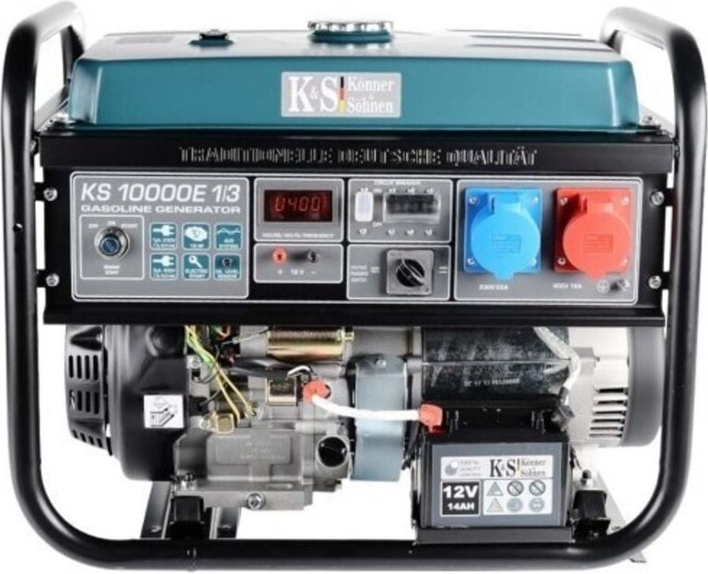 Könner&söhnen - ks 10000E-1/3 Benzin Stromerzeuger 8000 Watt, 1x32A (230V), 1x16A (400V), 12V, Spannung 230/400V, E-Star...