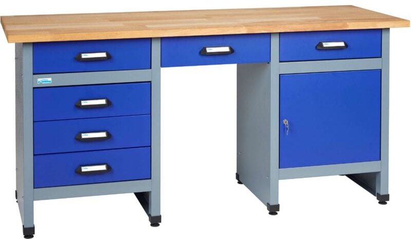 Kupper - Küpper Werkbank 12577, 170 cm breit, 1 Tür, 6 Schubladen, ultramarinblau