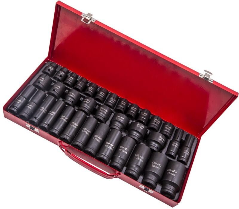 Maxpeedingrods - Kraft-Schlagschrauber-Nüsse Steckschlüssel-Satz-Set Schlagnüsse 1/2' 8 - 32mm